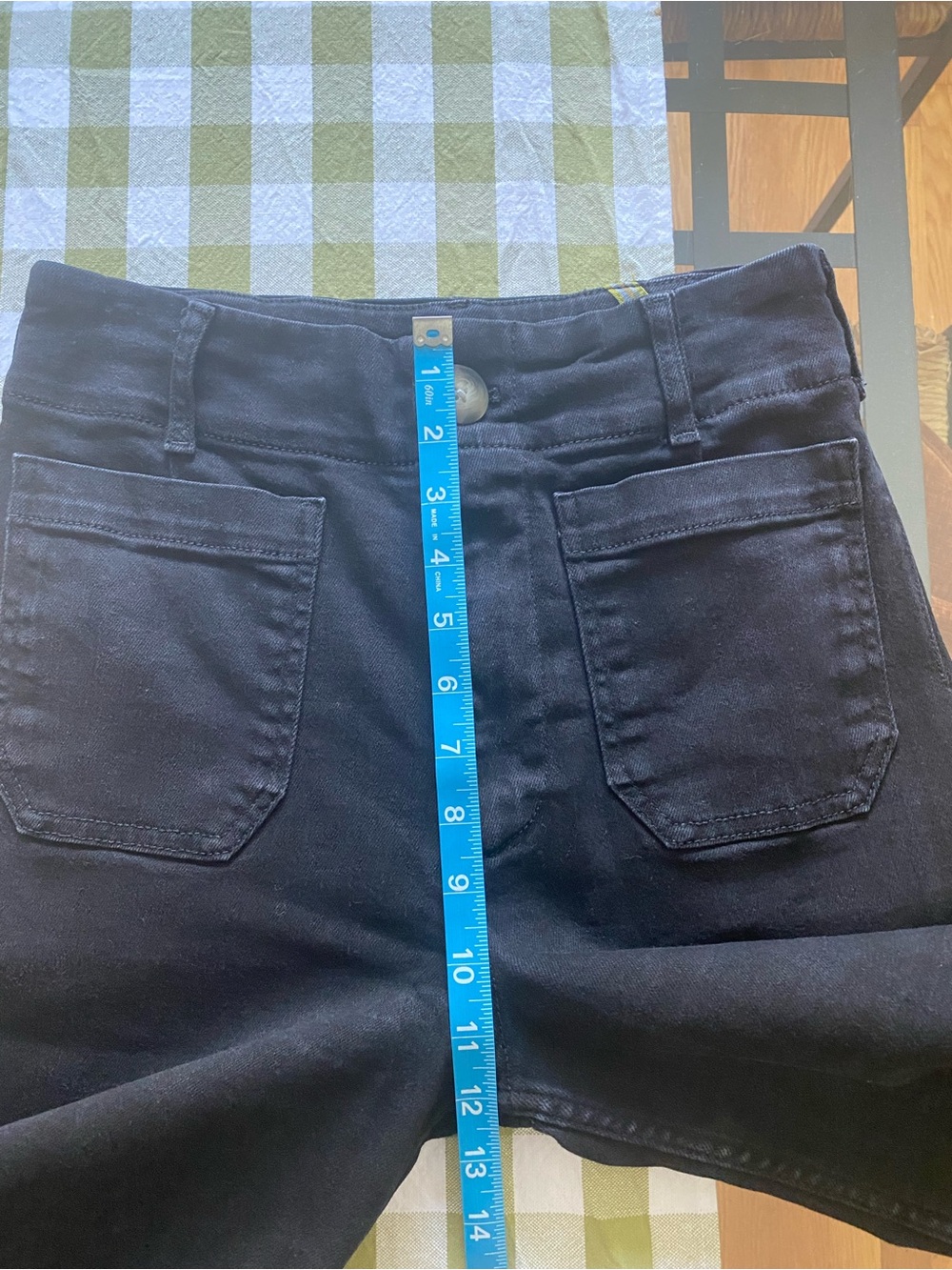 Anthropologie Maeve Colette Washed Black Denim Wide Leg Cropped Jeans 27 - Picture 13 of 15